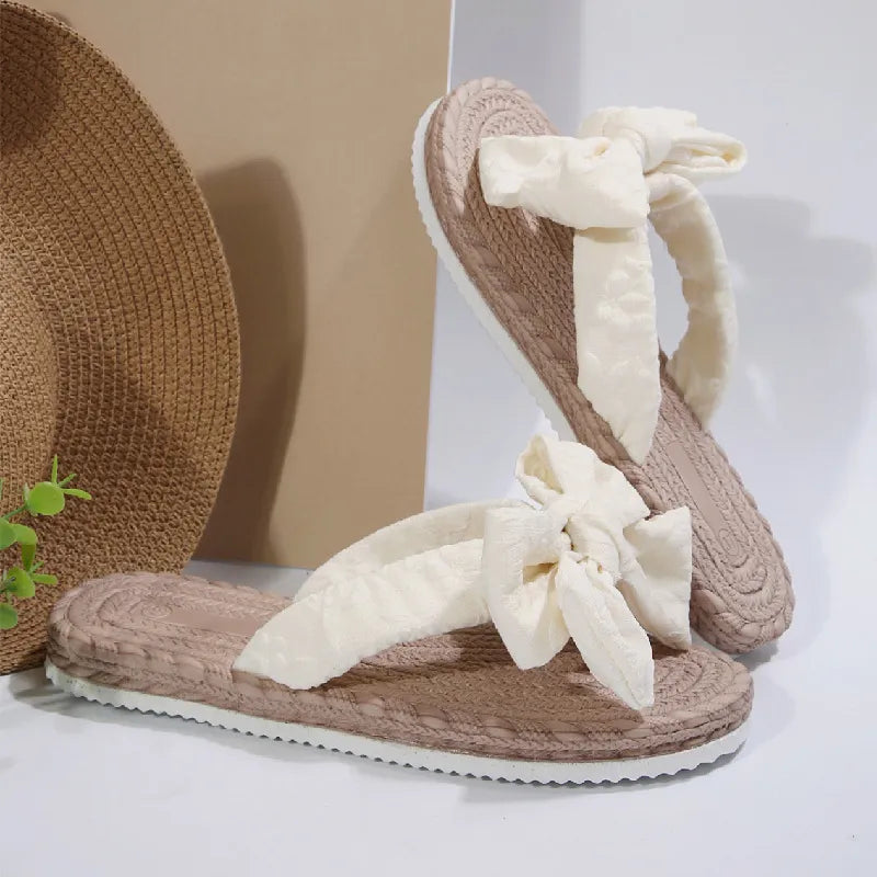 LADIES CASUAL BOW FLAT SLIPPERS