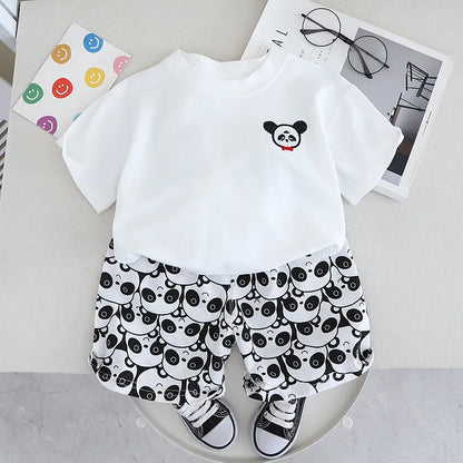 BOY'S ROUND NECK T-SHIRT 2PCS SET