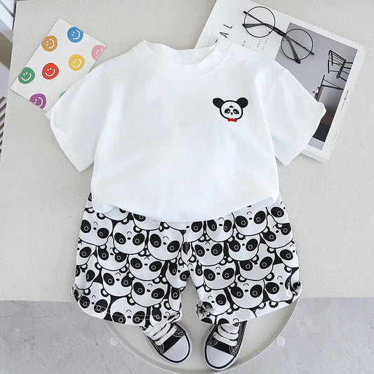 BOY'S ROUND NECK T-SHIRT 2PCS SET