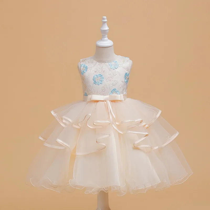 GIRL'S FLOWER MESH TUTU DRESS