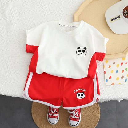 BOY'S CARTOON  T-SHIRT 2PCS SET