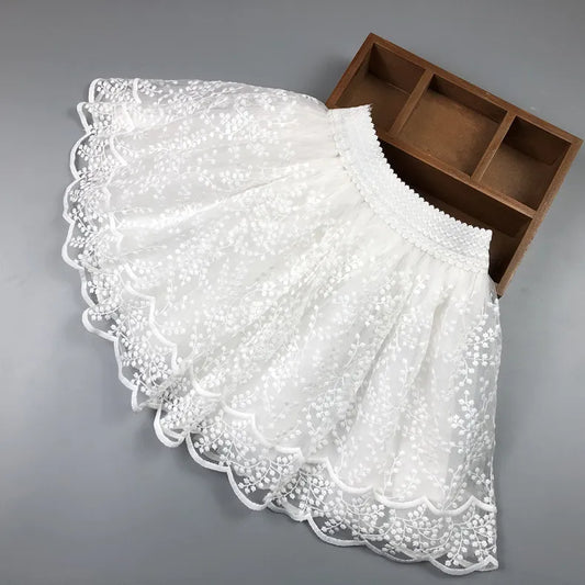 GIRL'S SOLID TUTU LACE SKIRT