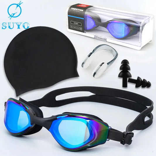 ADULT SWIMMING GOGGLES 4PCS SET