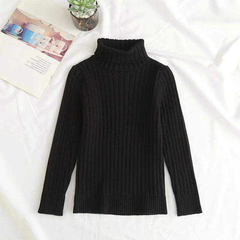 UNISEX BABY LONG SLEEVE TURTLENECK KNITTED SWEATER TOP