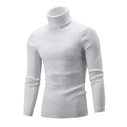 MEN'S HIGH COLLAR LONG SLEEVE KNITTED SWEATER