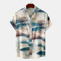 MEN'S TIE-DYE PRINT SHORT SLEEVE SHIRT