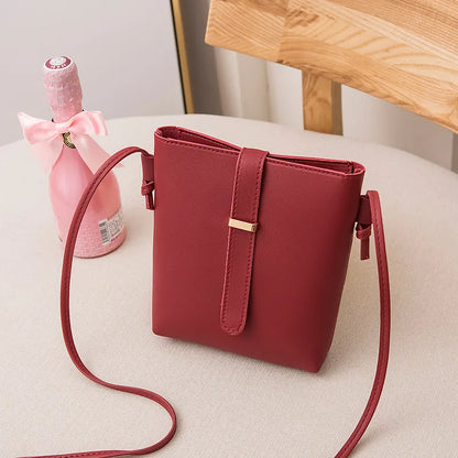 LADIES SQUARE ZIPPER MINI SINGLE SHOULDER CROSSBODY BUCKET BAG