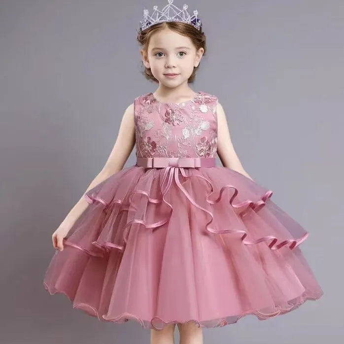 GIRL'S FLOWER MESH TUTU DRESS