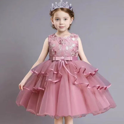 GIRL'S FLOWER MESH TUTU DRESS