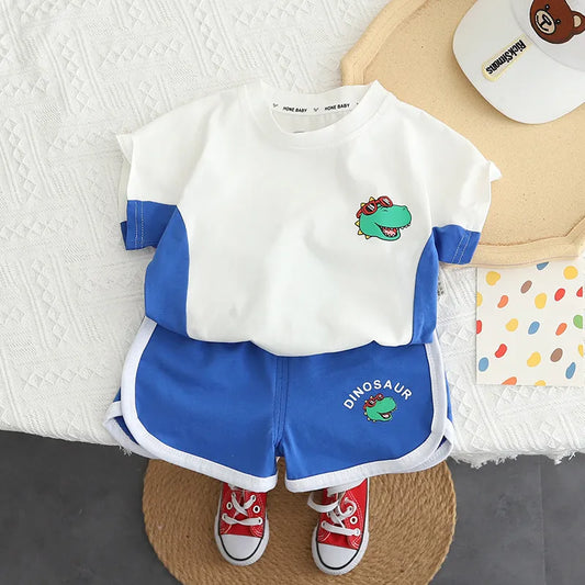 BOY'S CARTOON  T-SHIRT 2PCS SET