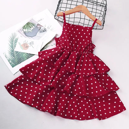 GIRL'S POLKA DOT SUSPENDER DRESS