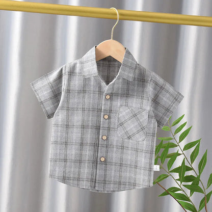 BOY'S SHORT SLEEVE PLAID SHIRT