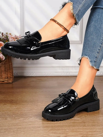 LADIES PATENT LEATHER LOAFERS