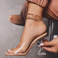 LADIES TRANSPARENT HIGH HEELS