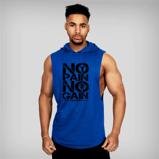 MEN'S BODYBUILDING HOODED COTTON TANK TOP