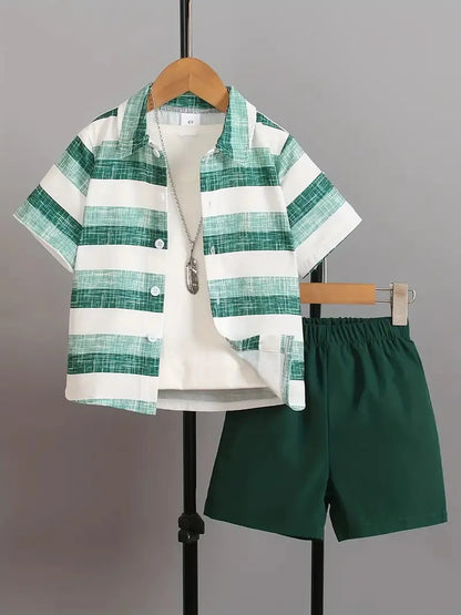 BOY'S  VACATION PRINTED 2PCS SET