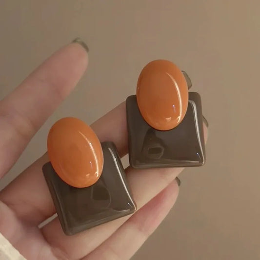 LADIES RESIN SQUARE EARRINGS