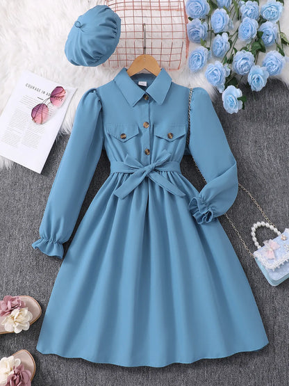 GIRL'S WINTER ELEGANT LONG SLEEVE DRESS
