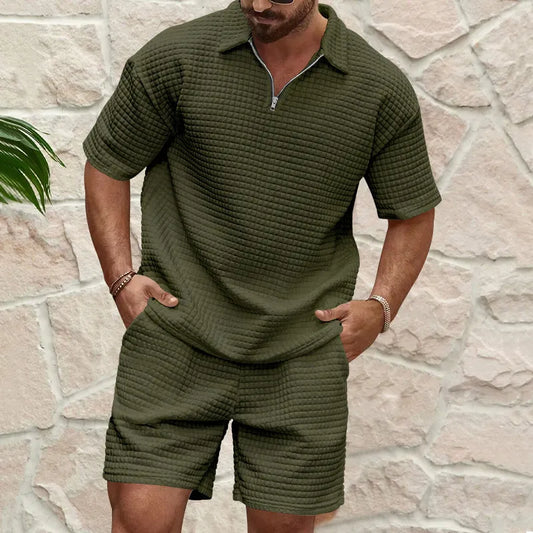 MEN'S  SHORT SLEEVE T-SHIRT LOOSE 2PCS SET