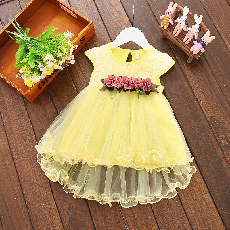 BABY GIRL'S SLEEVELESS FLORAL PRINCESS DRESS