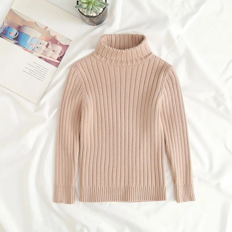 UNISEX BABY LONG SLEEVE TURTLENECK KNITTED SWEATER TOP