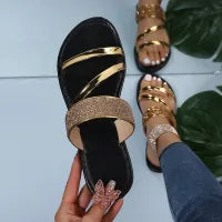 LADIES ROUND TOE FLAT SLIPPERS