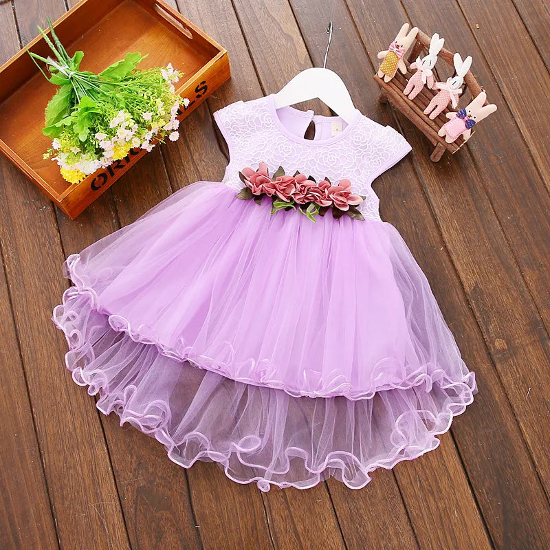 BABY GIRL'S SLEEVELESS FLORAL PRINCESS DRESS