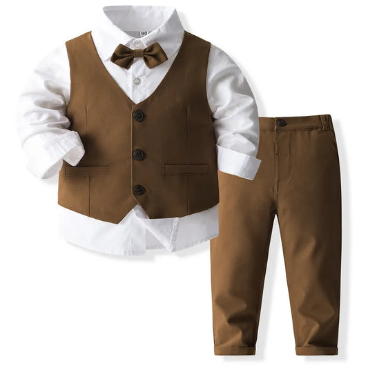 BOY'S PARTY LONG-SLEEVE TROUSERS 2PCS SETS
