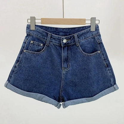 LADIES  HIGH WAIST DENIM SHORTS