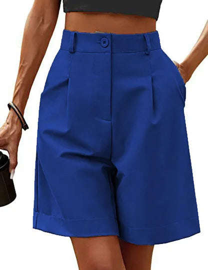 LADIES HIGH WAIST MID-LENGTH SHORTS