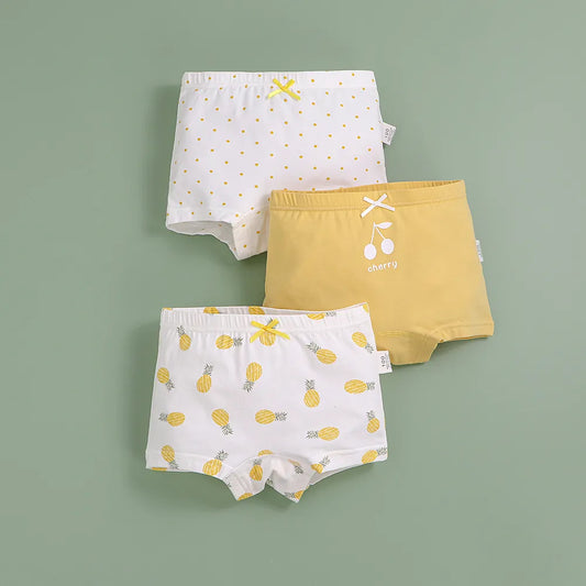 GIRL'S CARTOON PRINT UNDERWEAR BOXER PANTS SET