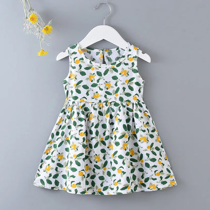 GIRL'S ROUND NECK SLEEVELESS DRESS