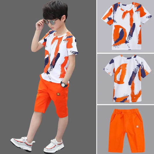 BOY'S LETTER PATTERN 2PCS SET