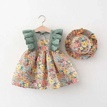 BABY GIRL'S SUMMER FLOWER SLEEVELESS DRESS