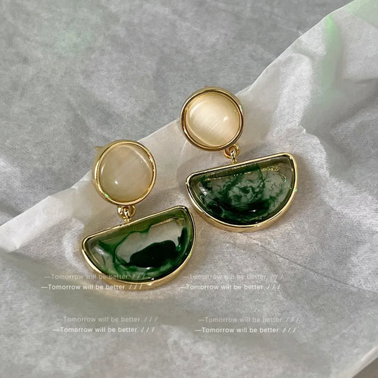 LADIES VINTAGE SEMICIRCLE EARRINGS