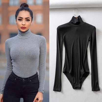 LADIES HIGH NECK LONG SLEEVE BODYSUIT