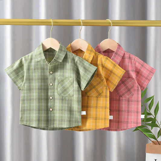 BOY'S SHORT SLEEVE PLAID SHIRT