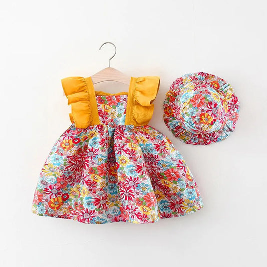 BABY GIRL'S SUMMER FLOWER SLEEVELESS DRESS