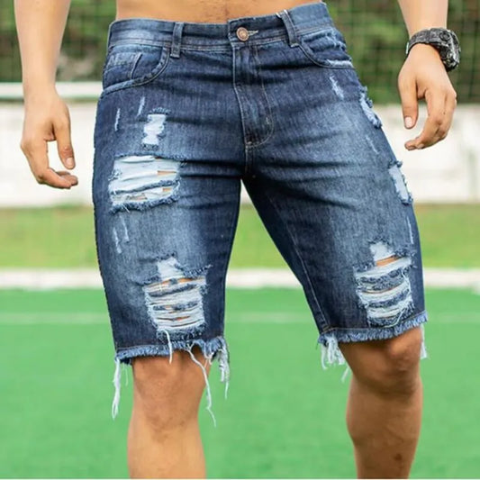 MEN'S RIPPED DENIM SHORTS