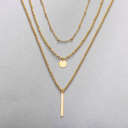 LADIES GEOMETRIC PENDANT ALLOY NECKLACE