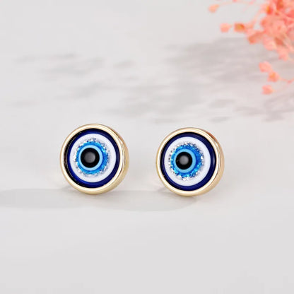 LADIES DEVIL EYE DRIPPING OIL ROUND EARRINGS