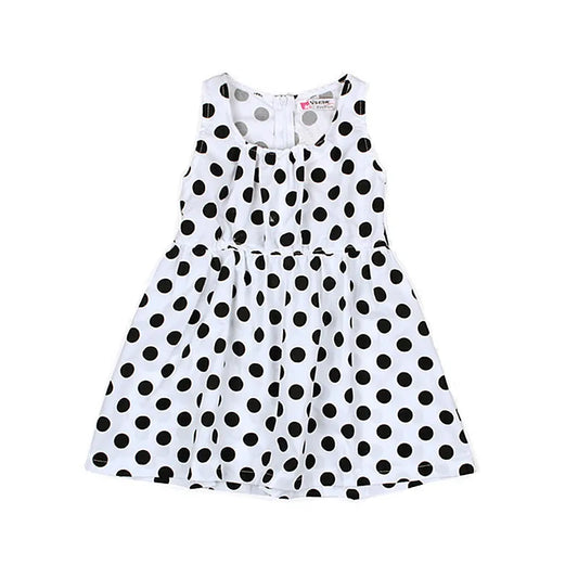 GIRL'S SLEEVELESS POLKA DOT TIE BOW DRESS