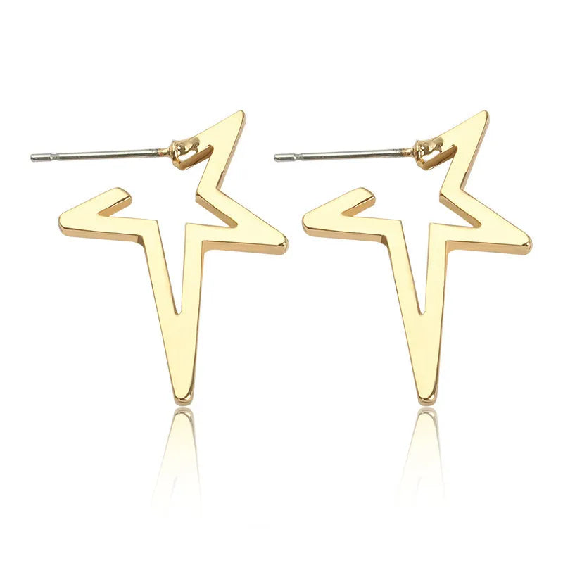 LADIES HOLLOW STAR EARRINGS