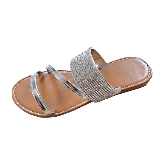 LADIES ROUND TOE FLAT SLIPPERS