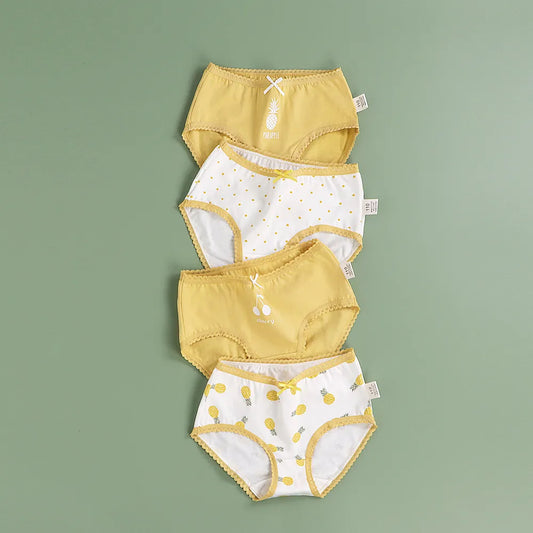 GIRL'S COTTON CARTOON PANTIES 4PCS SET