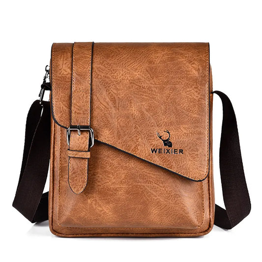 MEN'S ZIPPER PU CROSSBODY BAG