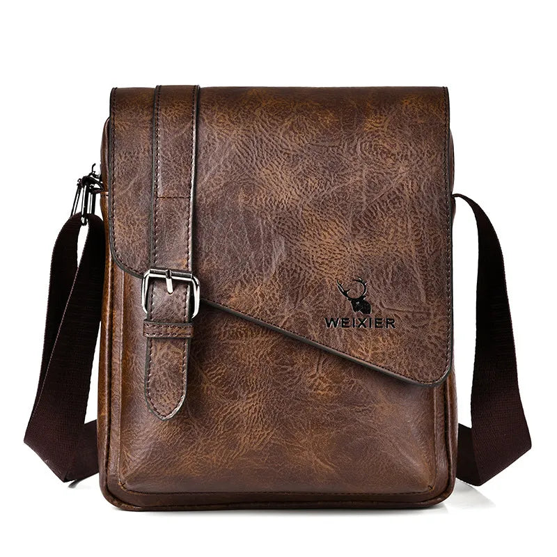 MEN'S ZIPPER PU CROSSBODY BAG
