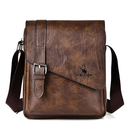 MEN'S ZIPPER PU CROSSBODY BAG