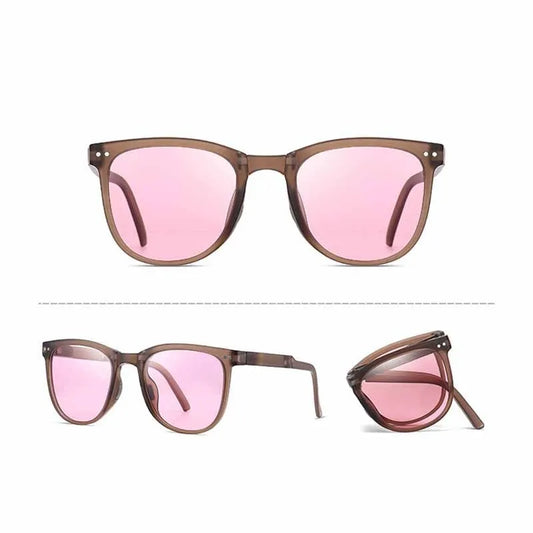 UNISEX ROUND FRAME FOLDING SUNGLASSES