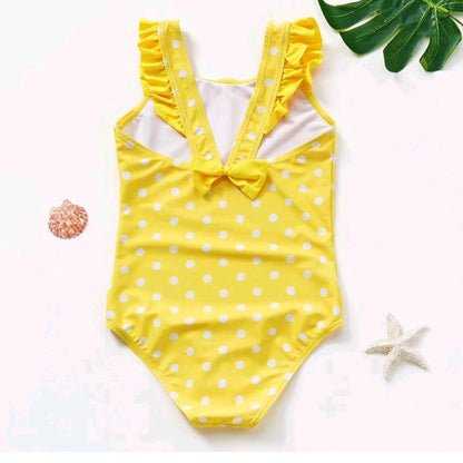 GIRL'S RUFFLED STRAP ONE-PIECE SWIMSUIT